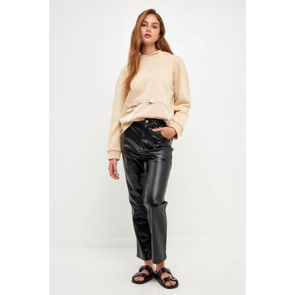 Grey Lab Contrast Pocket Beige Hoodie Sweatshirt Nordstrom Women's Size Large - Picture 3 of 11